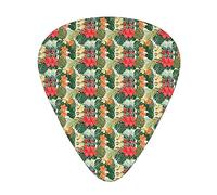 Púas de guitarra, para guitarra acústica, guitarra eléctrica, bajo, ukelele, tres tamaños (paquete de 12), hojas de vegetación con estampado de flores de hibisco