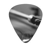 Púas de guitarra, para guitarra acústica, guitarra eléctrica, bajo, ukelele, tres tamaños (paquete de 12), impresión de marco de álbum de música