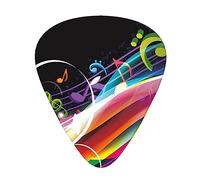 Púas de guitarra, para guitarra acústica, guitarra eléctrica, bajo, ukelele, tres tamaños (paquete de 12), música colorida impresa