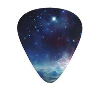 Púas de guitarra, para guitarra acústica, guitarra eléctrica, bajo, ukelele, tres tamaños (paquete de 12) Night Sky Outer Space Print