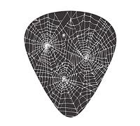 Púas de guitarra, para guitarra acústica, guitarra eléctrica, bajo, ukelele, tres tamaños (paquete de 12) Spiderweb Premium Greyscale Halloween Scary