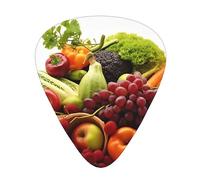 Púas de guitarra, para guitarra acústica, guitarra eléctrica, bajo, ukelele, tres tamaños (paquete de 12), varios estampados de verduras y frutas