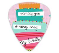 Púas de guitarra Pastel de feliz cumpleaños de dibujos animados 12 piezas Púas de ukelele que incluyen 0,46 mm 0,71 mm 0,96 mm