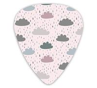Púas de guitarra Patrón de cielo nublado de dibujos animados 12 piezas Púas de ukelele que incluyen 0,46 mm 0,71 mm 0,96 mm
