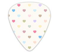 Púas de guitarra Patrón de corazón de dibujos animados 12 piezas Púas de ukelele que incluyen 0,46 mm 0,71 mm 0,96 mm