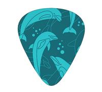 Púas de guitarra, patrón de delfines para guitarra acústica, guitarra eléctrica, bajo, ukelele de tres tamaños (paquete de 12)