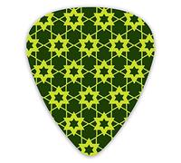 Púas de guitarra Patrón de estrellas verdes 12 piezas Púas de ukelele que incluyen 0,46 mm 0,71 mm 0,96 mm