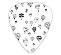 Púas de guitarra Patrón de globo aerostático 12 piezas Púas de ukelele que incluyen 0,46 mm 0,71 mm 0,96 mm