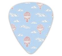 Púas de guitarra Patrón de impresión de globos aerostáticos 12 piezas Púas de ukelele que incluyen 0,46 mm 0,71 mm 0,96 mm