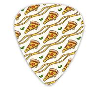 Púas de guitarra Patrón de pizza 12 piezas Púas de ukelele que incluyen 0,46 mm 0,71 mm 0,96 mm