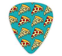 Púas de guitarra Patrón de pizza de dibujos animados 12 piezas Púas de ukelele que incluyen 0,46 mm 0,71 mm 0,96 mm