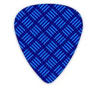 Púas de guitarra Patrón de rayas azules 12 piezas Púas de ukelele que incluyen 0,46 mm 0,71 mm 0,96 mm