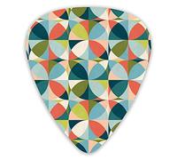 Púas de guitarra Patrón geométrico sin costuras en colores modernos de mediados de siglo Premium Picks Sampler 12 paquetes - Variedad de púas de guitarra Púas