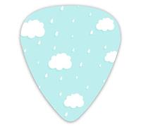 Púas de guitarra Patrón lindo de nubes y lluvia 12 piezas Púas de ukelele que incluyen 0,46 mm 0,71 mm 0,96 mm