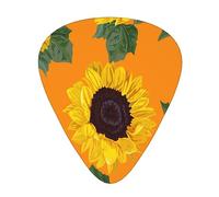 Púas de guitarra, patrón sin costuras de girasol para guitarra acústica, guitarra eléctrica, bajo, ukelele de tres tamaños (paquete de 12)