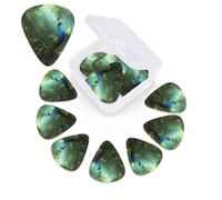 Púas de guitarra Peacock in Forest, paquete de 12 unidades con caja organizadora, 0.46, 0.71 y 0.96 mm, incluye púas finas y medianas de grosor pesado, púas de guitarra abstracta para guitarra