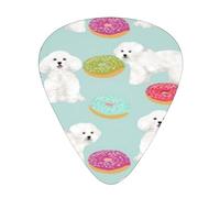 Púas de guitarra, perro Bichon Frise para guitarra acústica, guitarra eléctrica, bajo, ukelele de tres tamaños (paquete de 12)