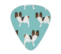 Púas de guitarra, perro Papillon Dog lindo juguete Spaniel para guitarra acústica, guitarra eléctrica, bajo, ukelele de tres tamaños (paquete de 12)