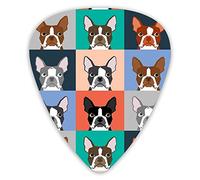 Púas de guitarra Perros lindos Puppy Boston Terrier Púas de guitarra 12 piezas Púas de ukelele que incluyen 0,46 mm 0,71 mm 0,96 mm