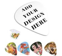 Púas de guitarra personalizadas,Agregue su propio diseño/Foto/Texto,para Guitarra Acústica,Eléctrica,Ukulele y Bajo（12pcs）