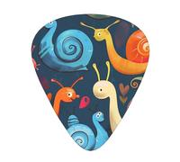 Púas de guitarra personalizadas con estampado de caracol, 12 unidades en caja. Sonido nítido. Ideal para ukelele y bajo eléctrico (0,46 x 0,71 x 0,96 mm).