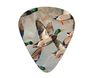 Púas de guitarra personalizadas con estampado de patos silvestres, 12 piezas en caja. Sonido nítido. Ukelele, bajo eléctrico (0,46 x 0,71 x 0,96 mm).