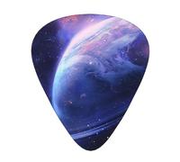 Púas de guitarra personalizadas con estampado de planetas, 12 piezas en caja. Sonido nítido. Ukelele, bajo eléctrico (0,46 x 0,71 x 0,96 mm).