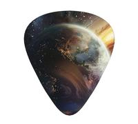 Púas de guitarra personalizadas con estampado de planetas del universo, 12 piezas en caja. Sonido nítido. Ukelele, bajo eléctrico (0,46 x 0,71 x 0,96 mm).