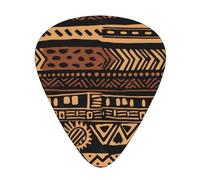 Púas de guitarra personalizadas con estampado tribal africano de tela de barro, 12 unidades en caja. Sonido nítido. Ukelele, bajo eléctrico (0,46 x 0,71 x 0,96 mm).