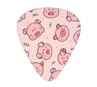 Púas de guitarra Pink Cute Pig Impreso Ukelele Bajo Guitarras acústicas eléctricas Delgadas Medianas Pesadas Paquete de 12 (0,46/0,71/0,96 mm)