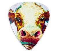 Púas de guitarra Pintura de cabeza de vaca 12 piezas Púas de ukelele que incluyen 0,46 mm 0,71 mm 0,96 mm