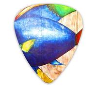 Púas de guitarra Pintura Peixe Madeira. Púas de bajo premium para guitarra eléctrica y bajo con tres tamaños (paquete de 12)