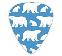 Púas de guitarra Polar Bear In Blue Premium Púas de bajo para guitarra eléctrica y bajo con tres tamaños (paquete de 12)