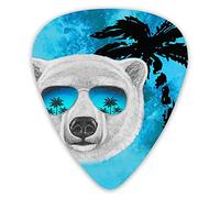 Púas de guitarra Polar Bear Palm divertidas púas de bajo premium para guitarra eléctrica y bajo con tres tamaños (paquete de 12)