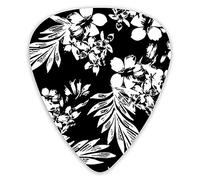 Púas de guitarra Púas de guitarra de flores blancas y negras 12 paquetes - Variedad de púas de guitarra Púas