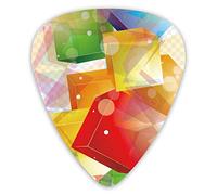 Púas de guitarra Púas de ukelele cuadradas de colores 3D 12 piezas, incluidas 0,46 mm 0,71 mm 0,96 mm