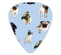 Púas de guitarra Pug Dog Cute Love Pattern Púas de guitarra premium 12 piezas de púas de ukelele que incluyen 0,46 mm 0,71 mm 0,96 mm