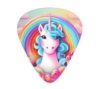 Púas de guitarra Rainbow Unicorn en tamaños finos, medianos y gruesos, juego de 12 piezas, adecuadas para guitarra eléctrica y varios instrumentos
