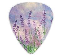 Púas de guitarra Ramo de flores de lavanda y amapola 12 piezas de púas de ukelele que incluyen 0,46 mm 0,71 mm 0,96 mm