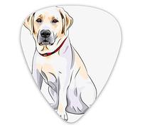 Púas de guitarra, raza de perro amarillo, Labrador Retriever sentado, púas de guitarra, 12 paquetes, variedad de púas de guitarra, púas