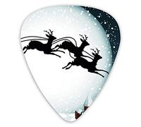 Púas de guitarra Reno Santa Claus 12 piezas Púas de ukelele que incluyen 0,46 mm 0,71 mm 0,96 mm