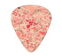 Púas de guitarra resistentes al desgaste con flores de corazón rojo, finas, medianas, pesadas, 12 púas de guitarra, adecuadas para guitarra, bajo, guitarra eléctrica, ukelele,