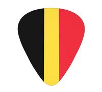 Púas de guitarra resistentes al desgaste de la bandera de Bélgica para guitarra, bajo, guitarra eléctrica, ukelele, finas, medianas, pesadas, 12 púas de guitarra