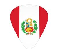 Púas de guitarra resistentes al desgaste de la bandera de Perú para guitarra, bajo, guitarra eléctrica, ukelele, finas, medianas, pesadas, 12 púas de guitarra