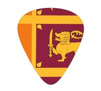 Púas de guitarra resistentes al desgaste de la bandera de Sri Lanka, finas, medianas, pesadas, 12 púas de guitarra, adecuadas para guitarra, bajo, guitarra eléctrica, ukelele,