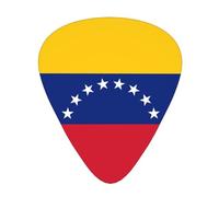 Púas de guitarra resistentes al desgaste de la bandera de Venezuela para guitarra, bajo, guitarra eléctrica, ukelele, finas, medianas, pesadas, 12 púas de guitarra