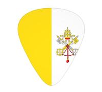 Púas de guitarra resistentes al desgaste de la bandera del Vaticano, finas, medianas, pesadas, 12 púas de guitarra, adecuadas para guitarra, bajo, guitarra eléctrica, ukelele,