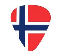 Púas de guitarra resistentes al desgaste de la bandera noruega, finas, medianas, pesadas, 12 púas de guitarra, adecuadas para guitarra, bajo, guitarra eléctrica, ukelele,