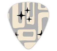 Púas de guitarra Retro Mid Century Modern Abstract Pattern 12 piezas Púas de ukelele que incluyen 0,46 mm 0,71 mm 0,96 mm