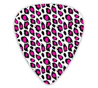 Púas de guitarra rojas con estampado de animales, púas de bajo premium para guitarra eléctrica y bajo con tres tamaños (paquete de 12)